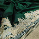 Bottle Green Color Pure Katan Silk Handwoven Banarasi Saree