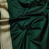 Bottle Green Color Pure Katan Silk Handwoven Banarasi Saree