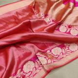 Pink Color Pure Katan Silk Handwoven Banarasi Saree