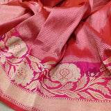 Pink Color Pure Katan Silk Handwoven Banarasi Saree