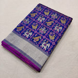 Blue Color Pure Katan Silk Handwoven Banarasi Saree