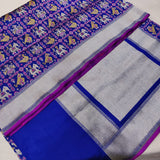 Blue Color Pure Katan Silk Handwoven Banarasi Saree