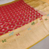 Red Color Pure Katan Silk Handwoven Banarasi Saree