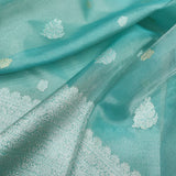 Sky Blue Pure Tissue Silk Handwoven Banarasi Saree