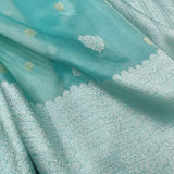 Sky Blue Pure Tissue Silk Handwoven Banarasi Saree