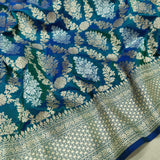 Dual Shade Katan Silk Handwoven Banarasi Saree