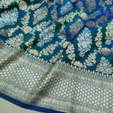 Dual Shade Katan Silk Handwoven Banarasi Saree