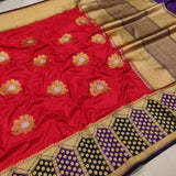 Red Katan Silk Handwoven Banarasi Saree