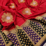 Red Katan Silk Handwoven Banarasi Saree