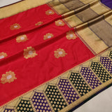 Red Katan Silk Handwoven Banarasi Saree