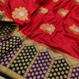 Red Katan Silk Handwoven Banarasi Saree