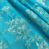 Sky Blue Katan silk ektara jamdani Banarasi saree