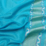 Sky Blue Katan silk ektara jamdani Banarasi saree