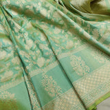 Dual Shade Pure Katan Silk Handwoven Banarasi Saree