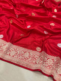 Red Colour Pure Katan Silk Handwoven Banarasi Saree