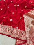 Red Colour Pure Katan Silk Handwoven Banarasi Saree