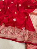 Red Colour Pure Katan Silk Handwoven Banarasi Saree