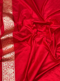 Red Colour Pure Katan Silk Handwoven Banarasi Saree