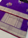 Purple Colour Pure Katan Silk Handwoven Banarasi Saree