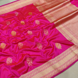 Pink Colour Pure Katan Silk Handwoven Banarasi Saree