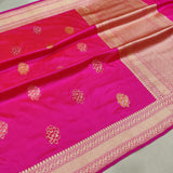 Pink Colour Pure Katan Silk Handwoven Banarasi Saree