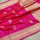 Pink Colour Pure Katan Silk Handwoven Banarasi Saree