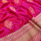 Pink Colour Pure Katan Silk Handwoven Banarasi Saree