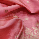 Peach Color Katan Silk By Tissue Handwoven Banarasi Saree