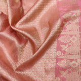 Peach Color Katan Silk By Tissue Handwoven Banarasi Saree