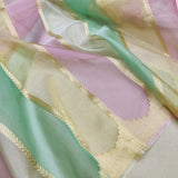 Multicolor Pure Kora Silk Handwoven Banarasi Saree