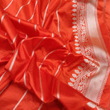 Orange Colour Pure Katan Silk Handwoven Banarasi Saree