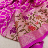 Pink Colour Chiffon Georgette Handwoven Banarasi Saree