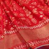 Red Color Katan silk ektara jamdani Banarasi saree