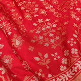 Red Color Katan silk ektara jamdani Banarasi saree