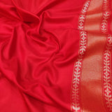 Red Color Katan silk ektara jamdani Banarasi saree