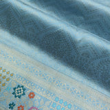 Sky Blue Pure Katan Silk Handwoven Banarasi Saree