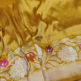 Mustard Yellow Color Pure Katan Silk Handwoven Banarasi Saree