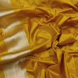 Mustard Yellow Color Pure Katan Silk Handwoven Banarasi Saree