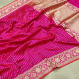 Pink Color Pure Katan Silk Handwoven Banarasi Saree