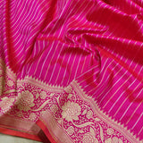 Pink Color Pure Katan Silk Handwoven Banarasi Saree