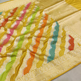 Multicolor Pure Katan Silk Handwoven Banarasi Saree