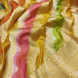 Multicolor Pure Katan Silk Handwoven Banarasi Saree