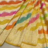 Multicolor Pure Katan Silk Handwoven Banarasi Saree