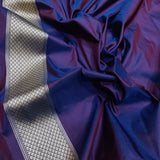 Dual Shade Pure Katan Silk Handwoven Banarasi Saree
