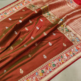 Dual Shade Katan Silk Handwoven Banarasi Saree