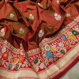 Dual Shade Katan Silk Handwoven Banarasi Saree