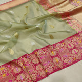 Pure Kora Silk Handwoven Banarasi Saree