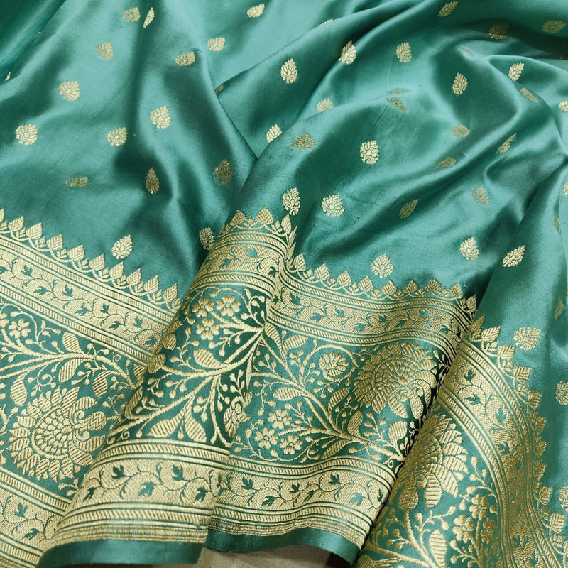 Pure Satin Silk Handwoven Banarasi Saree