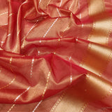 Peach Color Pure Tissue Silk Handwoven Banarasi Saree