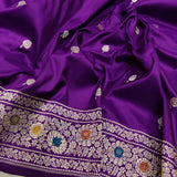 Purple Colour Katan Silk Handwoven Banarasi Saree